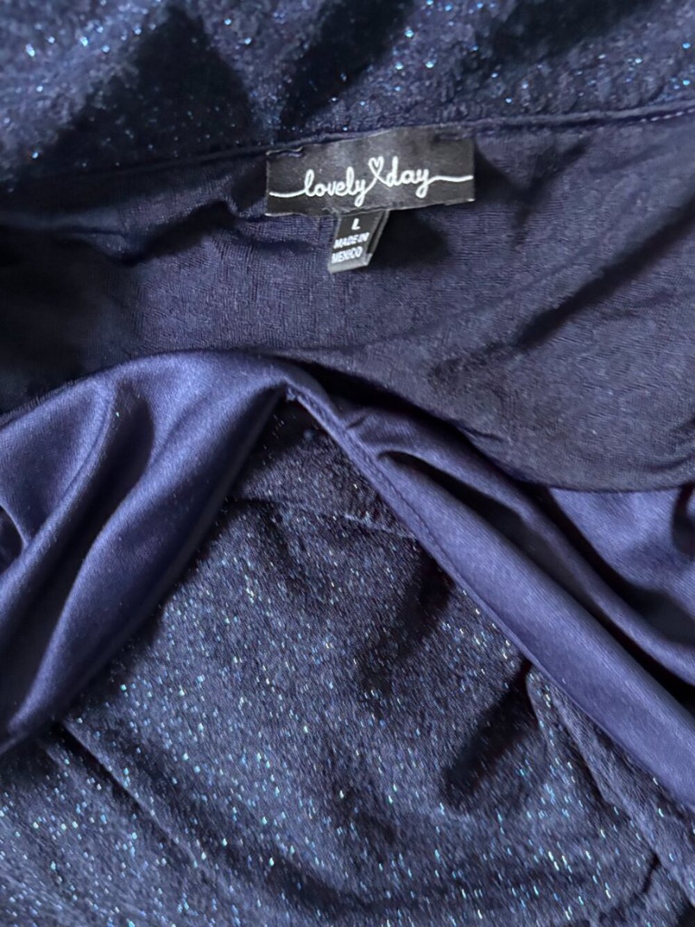 Navy Shimmer Gown size M/L - Picture 6 of 9